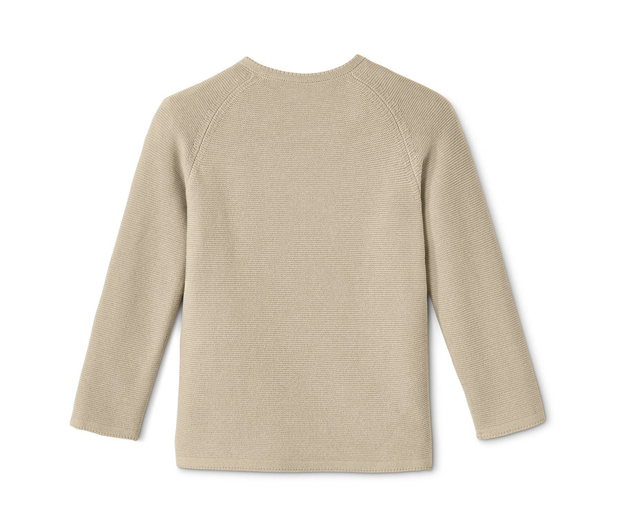 Jaquette en maille bébé beige.