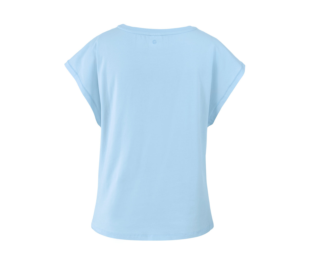 Vue arrière d'un t-shirt de sport bleu clair.