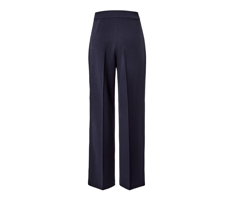 Pantalon en jersey bleu foncé avec nervure.