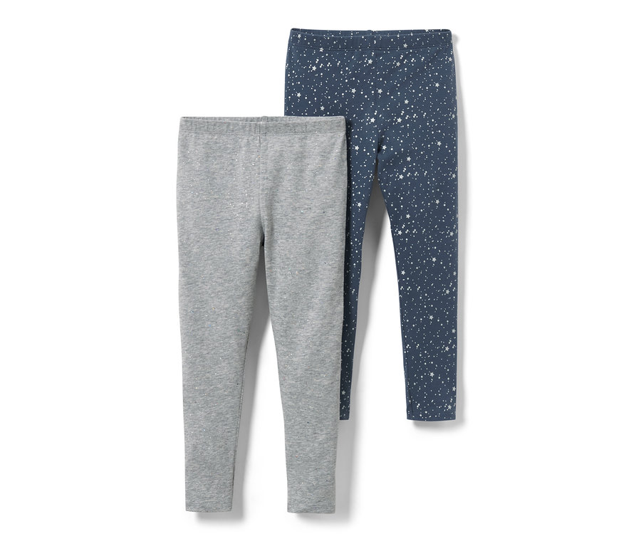 Deux leggings scintillants pour enfant.