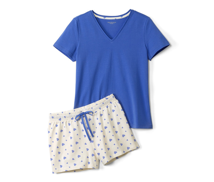 Pyjashort bleu à cœurs.