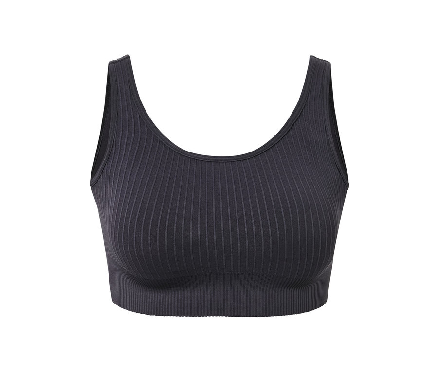 Brassière de sport sans coutures anthracite.