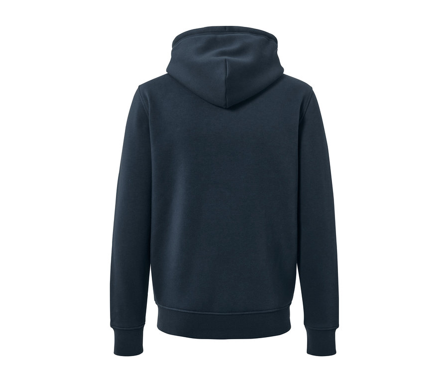 Veste à capuche bleu foncé vue de dos.