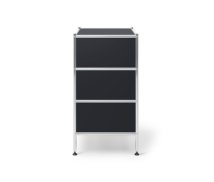 Commode en métal noire « CN3 » avec 3 tiroirs.