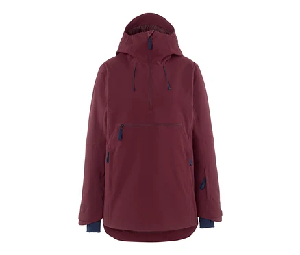 Veste de ski à demi fermeture éclair, bordeaux.