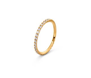 Bague or 375 Eternity avec zircons