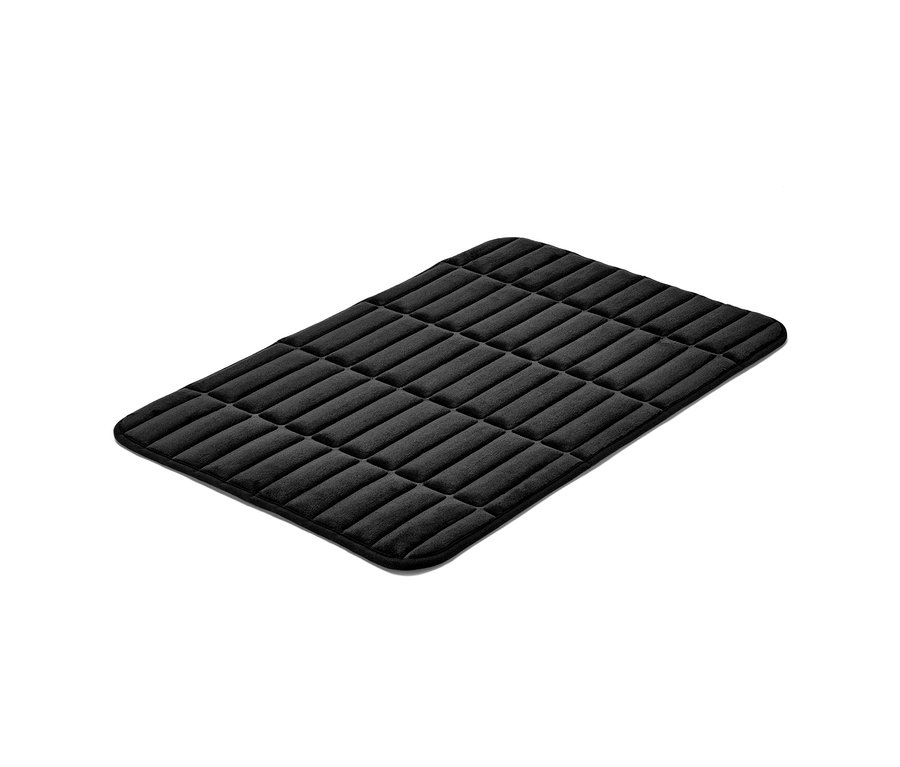 Tapis de bain confortable noir, env. 45 x 75 cm.