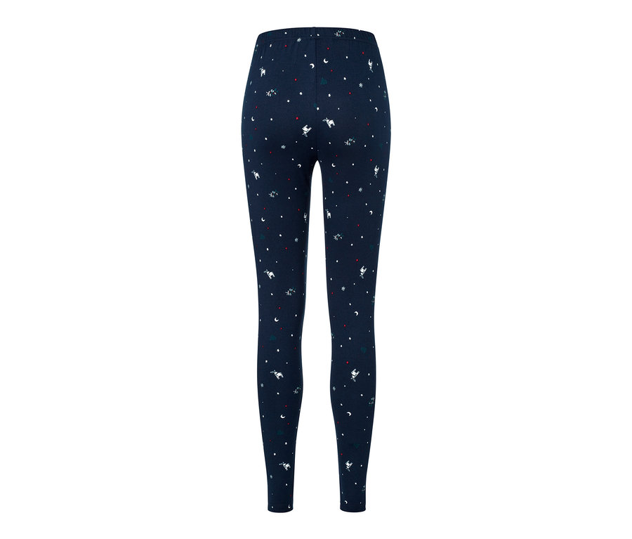 Legging douillet bleu marine à motif de Noël.