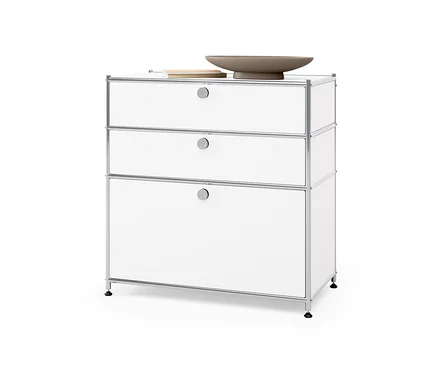 Commode en métal blanche « CN3 » avec 3 tiroirs.