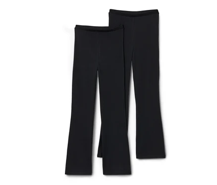 Deux leggings évasés noirs pour enfant.