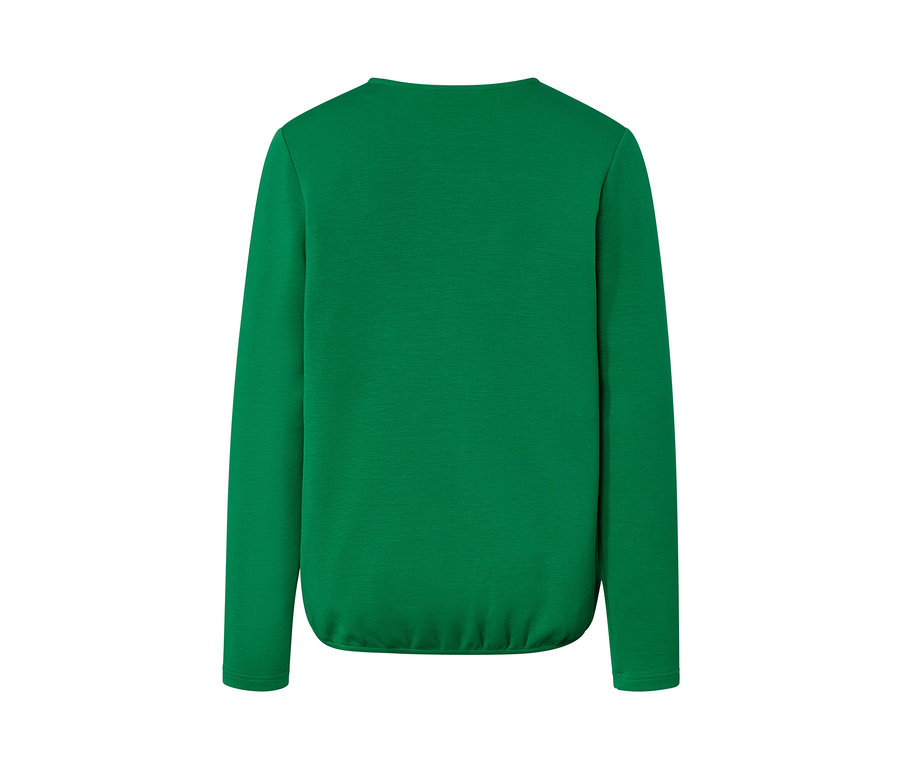 Vue arrière de la blouse verte en modal mélangé.