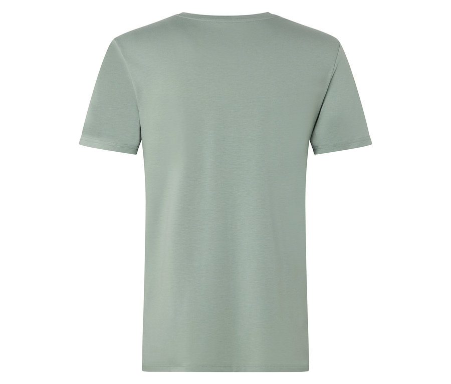 Vue arrière d'un t-shirt vert clair.