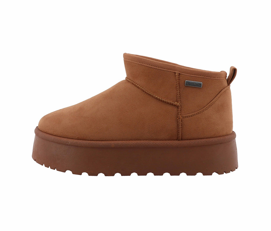 Une bottine marron Tom Tailor avec plateforme.