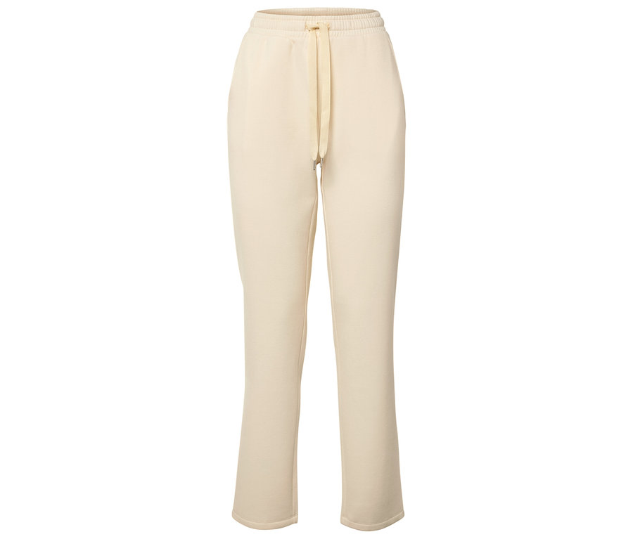 Pantalon de jogging beige avec cordon de serrage à la taille.