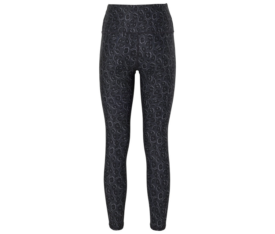 Legging noir à motif léopard.