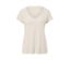 T-shirt en mélange avec modal blanc crème, avec un col en V et des manches courtes.
