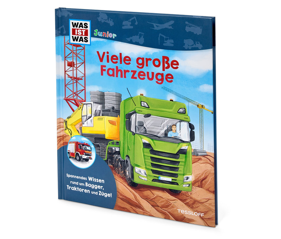 Livre avec l'image de nombreux gros véhicules.