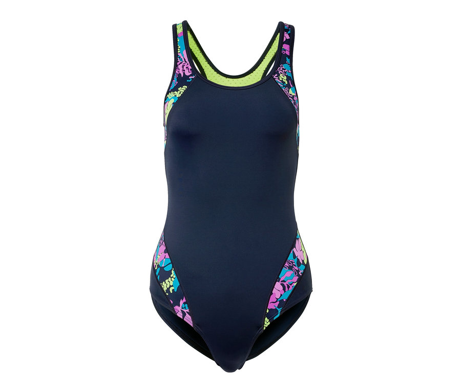 Maillot de bain de sport bleu foncé.