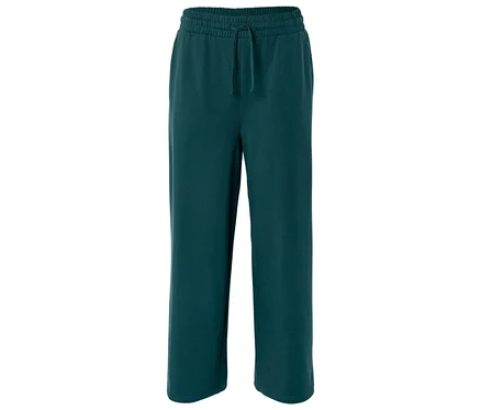 Un pantalon de survêtement long vert avec cordon de serrage.