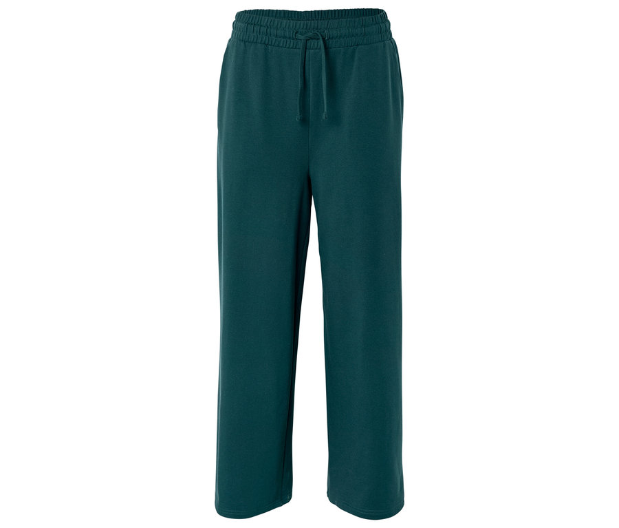 Un pantalon de survêtement long vert avec cordon de serrage.