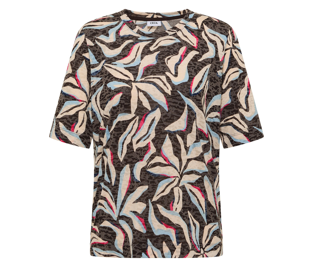 T-shirt manches courtes bleu à motifs CECIL.