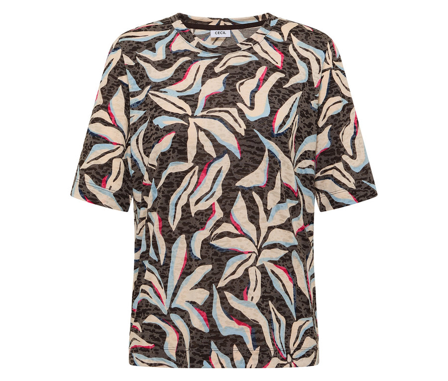 T-shirt manches courtes bleu à motifs CECIL.