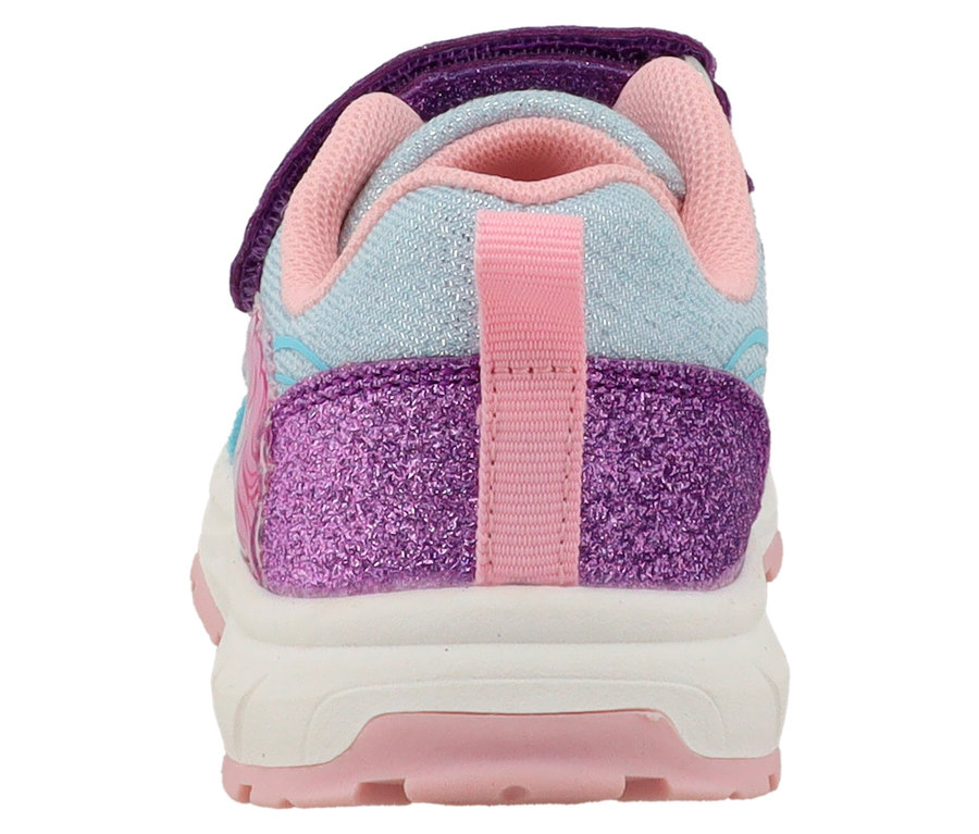 Vue arrière d'une basket LURCHI « Anni » avec des détails pailletés violets.