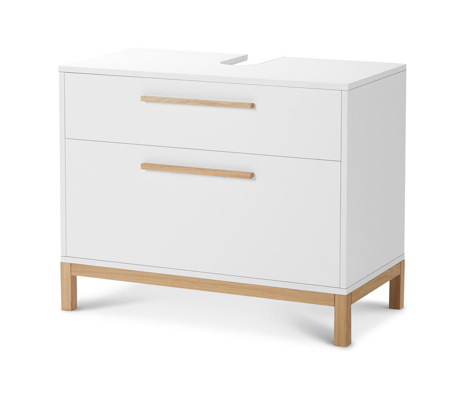 Meuble sous vasque « Eklund » blanc à 2 tiroirs.