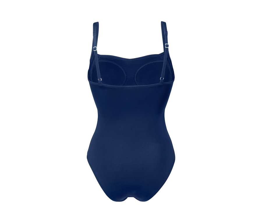 Maillot de bain modelant bleu marine, vue arrière.