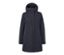 Manteau thermique bleu à capuche.