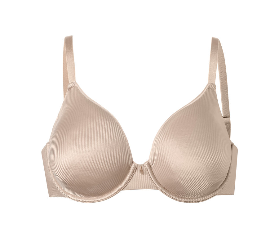 Soutien-gorge à armatures beige.