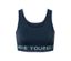 Brassière de sport sans coutures bleue.
