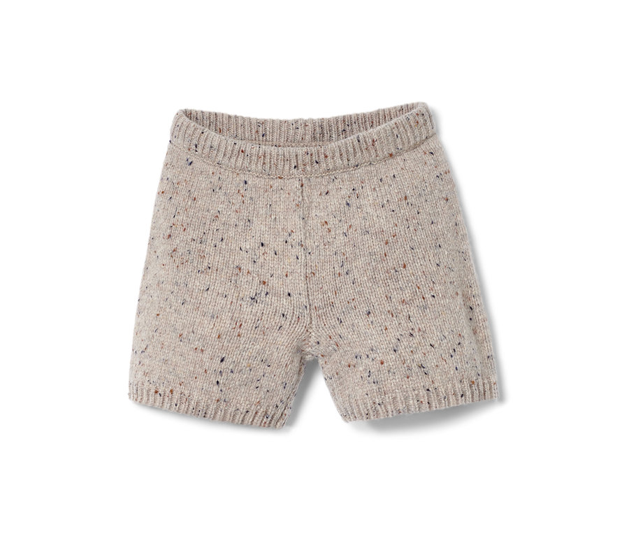 Shorts beiges en maille de l'ensemble en maille avec de la laine RWS.