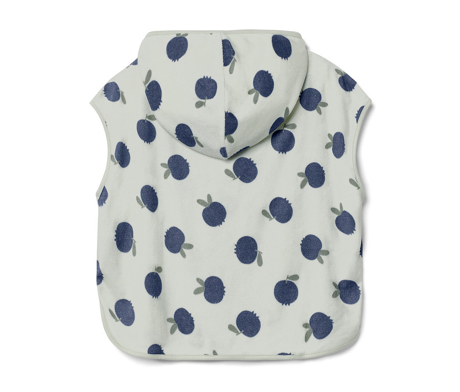 Poncho en éponge pour tout-petits avec motif de myrtilles.