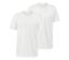 Deux t-shirts blancs à encolure ronde.
