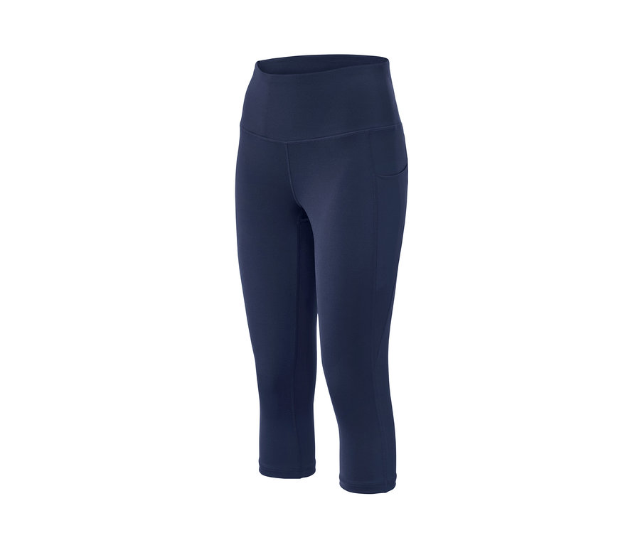 Un collant de sport 3/4 bleu marine.