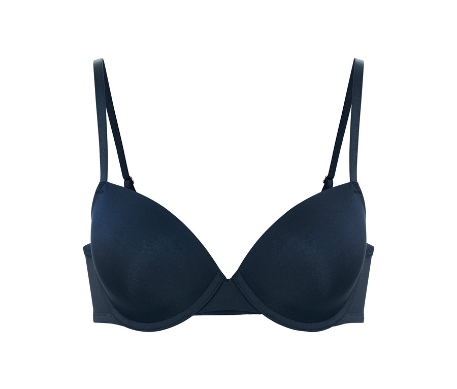 Gros plan d'un soutien-gorge à coques bleu marine (lot de 2) sur fond blanc.