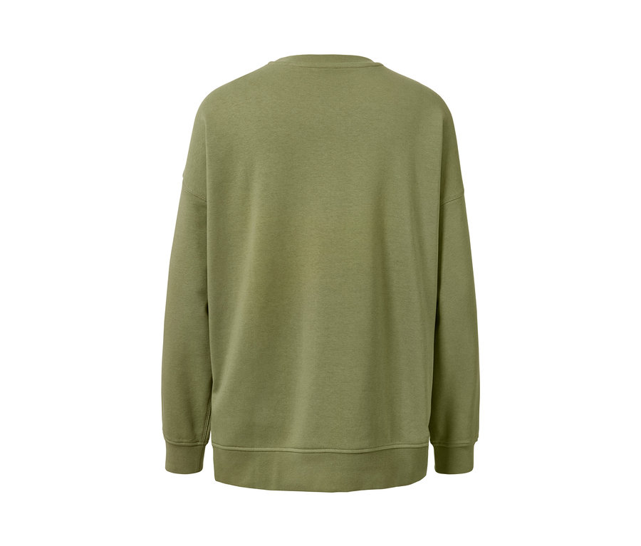 Vue arrière d'un sweat-shirt vert.