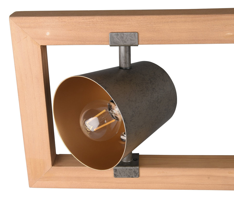 Détail du luminaire suspendu Trio « Bell » à quatre lampes.