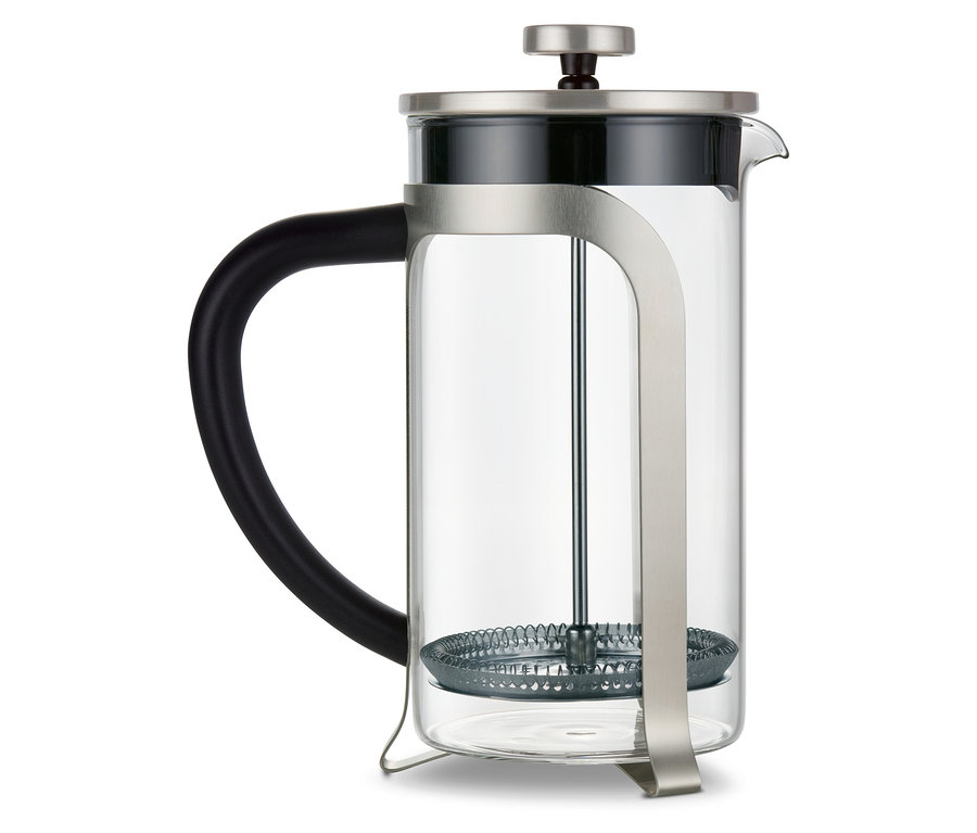 Cafetière à piston argentée 800 ml, 6 tasses.