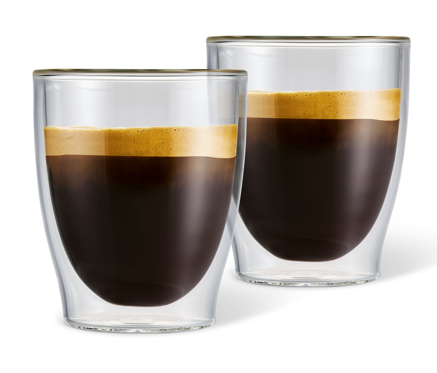 2 verres à double paroi pour café crème