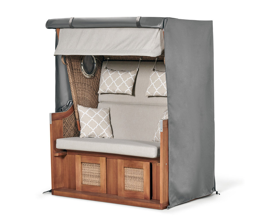 Un fauteuil de plage avec une housse premium pour fauteuil de plage en XXL.