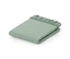 Drap-housse en jersey vert sauge plié.