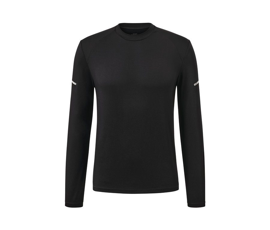 T-shirt fonctionnel noir à manches longues.