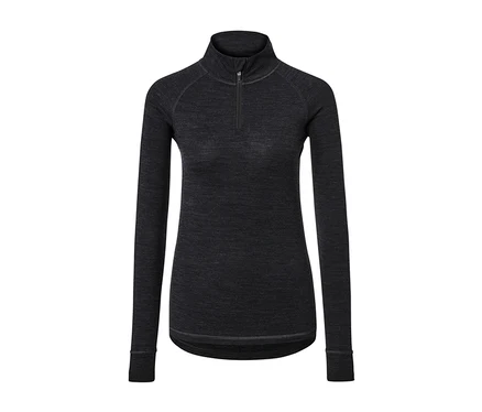 T-shirt technique anthracite avec laine certifiée RWS.