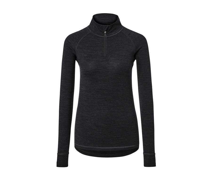 T-shirt technique anthracite avec laine certifiée RWS.