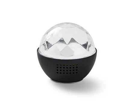 Mini-boule disco avec socle noir.