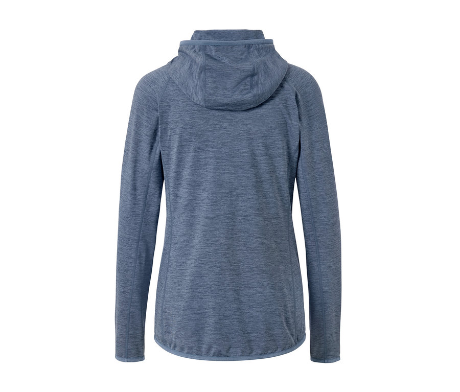 Vue arrière de la veste de sport bleu chiné.