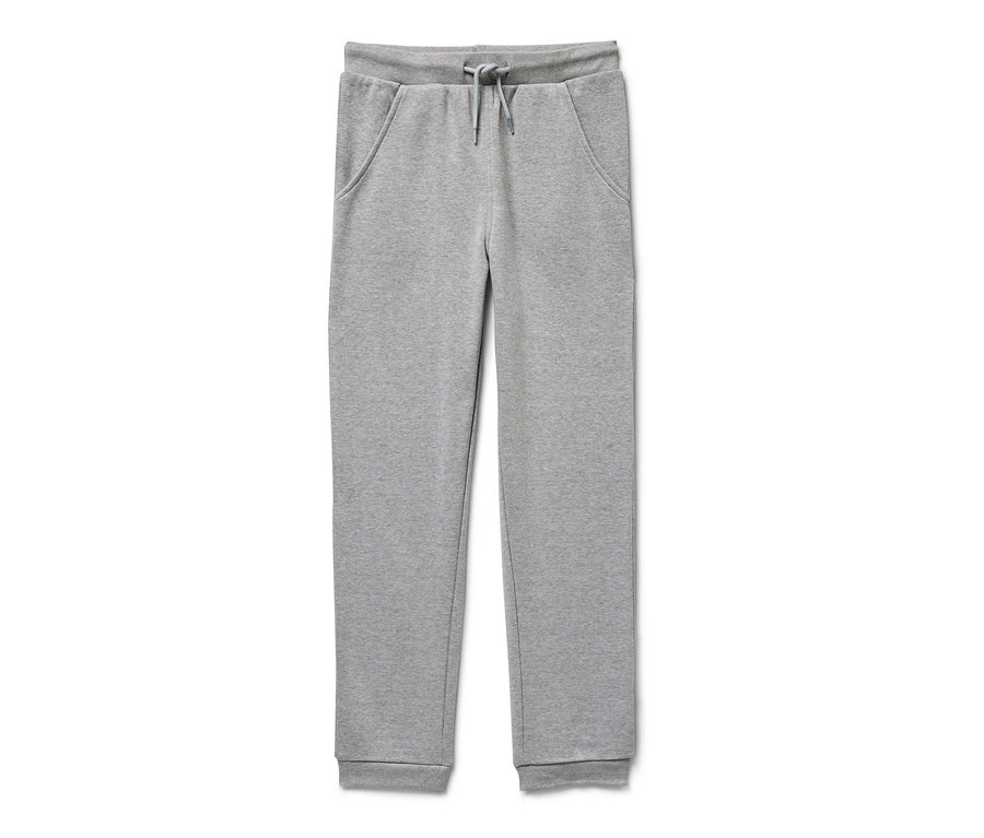 Pantalon de survêtement gris pour enfant avec cordon de serrage à la taille.