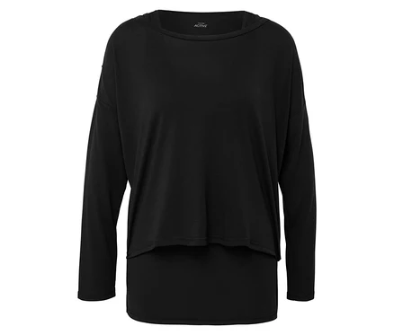 T-shirt de sport 2 en 1 noir.